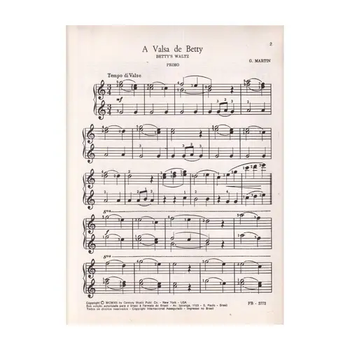 A Valsa De Betty  -  Piano-4 mãos