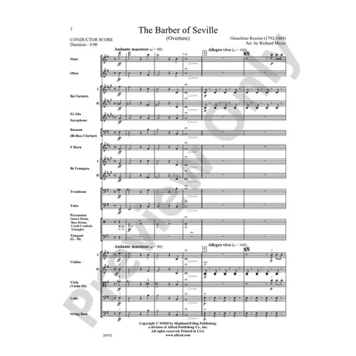 The Barber Of Seville (Overture) - Regente E Partes