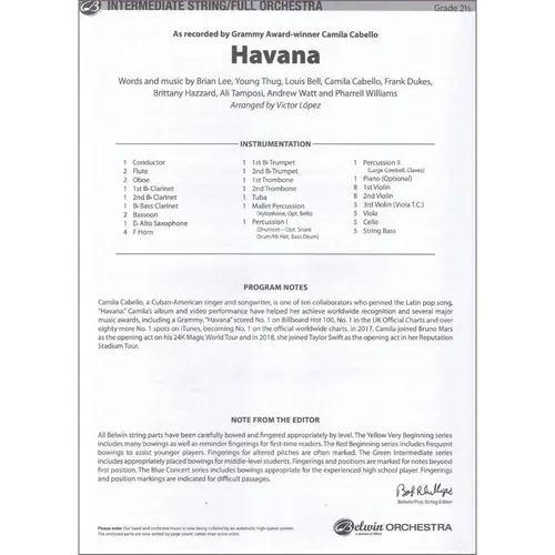 Havana - string/full orchestra - score+parts