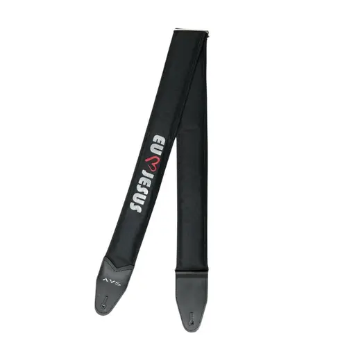 Correia AVS Nylon Almofadada 7cm Preto S Gospel eu amo Jesus
