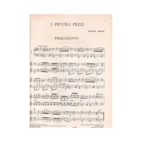 5 Piccoli Pezzi per Pianoforte