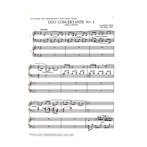 Duo Concertante N.1 Para Dois Pianos