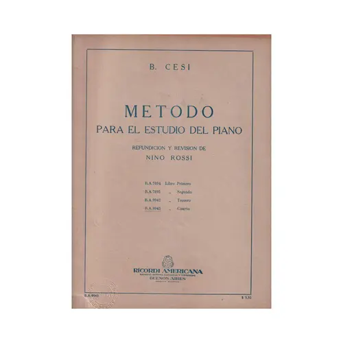 Metodo Para El Estudio Del Piano Libro 04 (Edição Antiga)