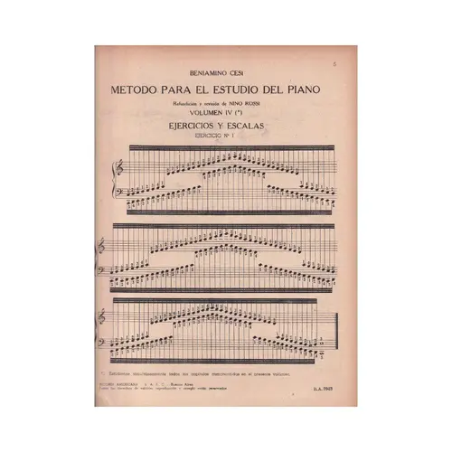 Metodo Para El Estudio Del Piano Libro 04 (Edição Antiga)