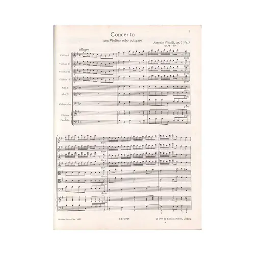L Estro Armonico-Op.3-Conc.III - RV 310 / P96