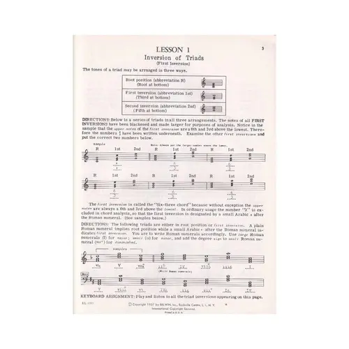Answers to the Harmony Lessons Book Two