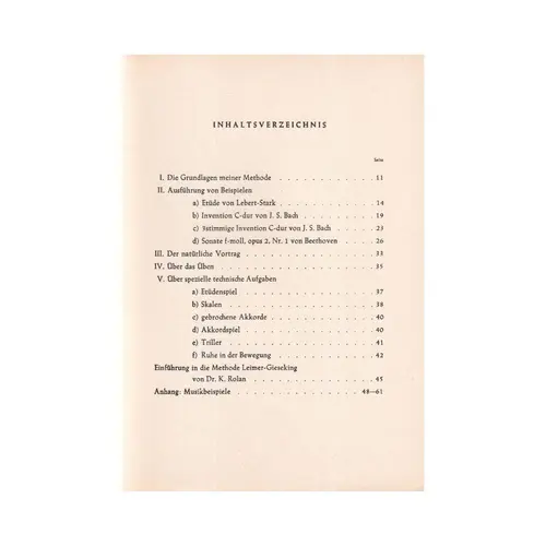 Modernes Klavierspiel Nach Leimer-Gieseking
