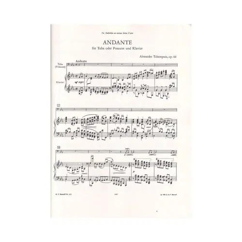 Andante Fur Tuba Oder Pousane Und Klavier
