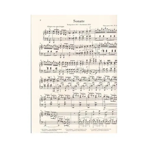 Piano Sonata a minor op. post. 164 D 537