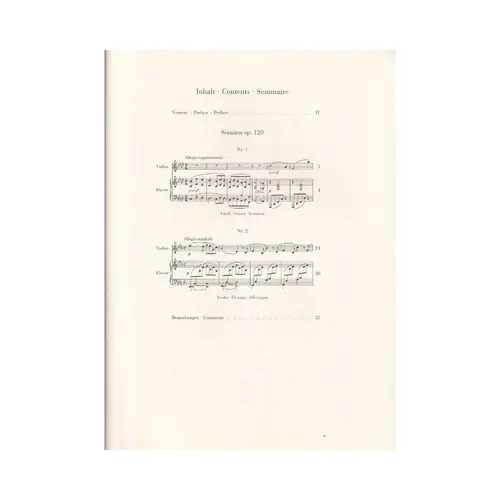 Clarinet Sonatas op. 120 - Version for violin