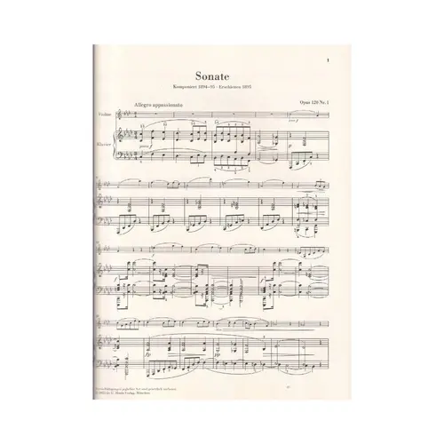 Clarinet Sonatas op. 120 - Version for violin