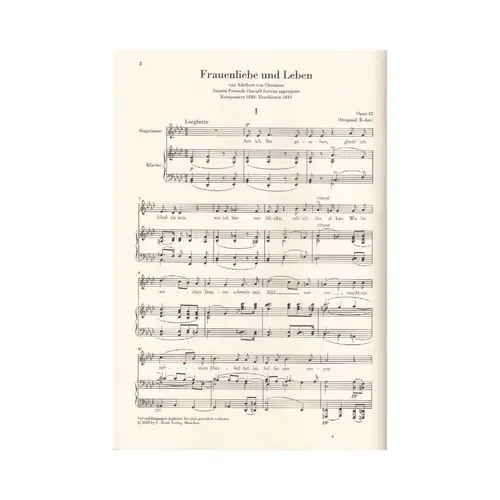 Woman's Love and Life (Frauenliebe und Leben) op. 42 - Low voice