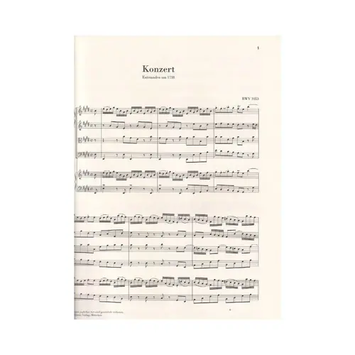 Harpsichord Concerto no. 2 E major BWV 1053 - Score
