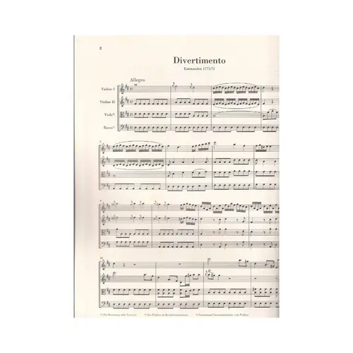 Divertimenti K. 136–138 (Salzburg Divertimenti) - Score