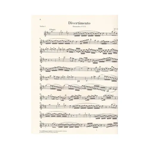 Divertimenti K. 136–138 (Salzburg Divertimenti) - Partes