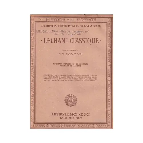 Le Chant Classique N°597 - Paulus Oratorium