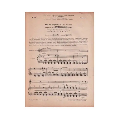 Le Chant Classique N°597 - Paulus Oratorium