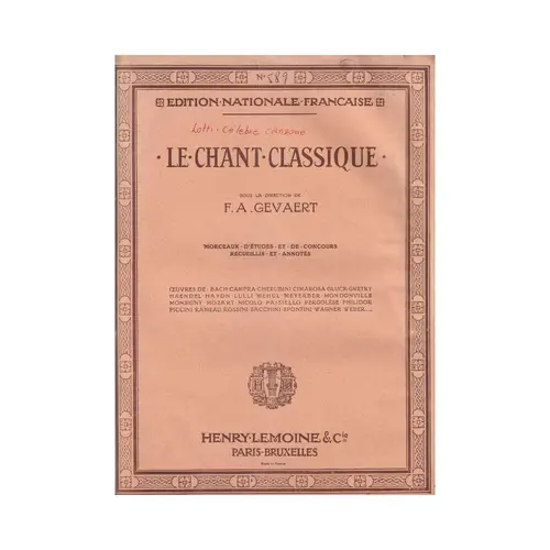 Le Chant Classique N°589 - Célebre Canzone