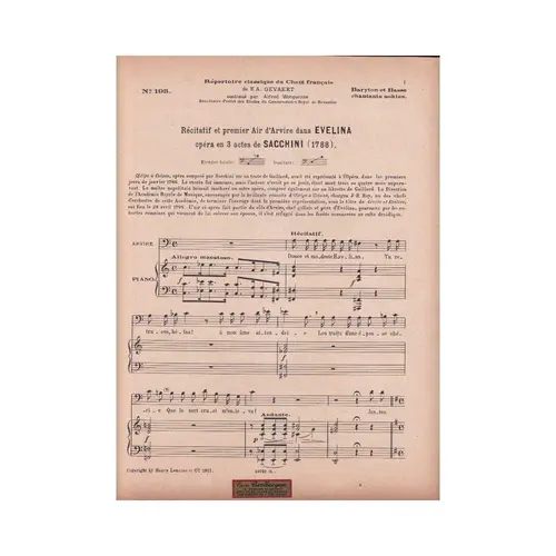 Le Chant Classique N°193 - Recitaf et premier air d'arvire dans Evelina