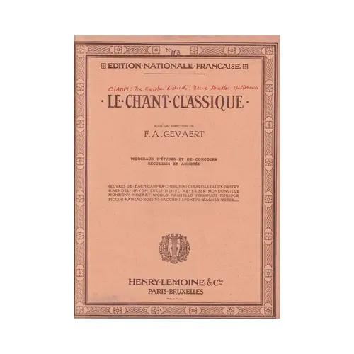 Le Chant Classique N°173 - Deux Ariettes Italiennes