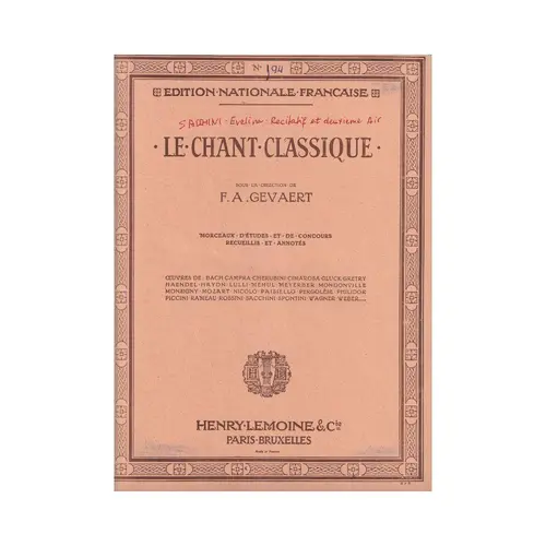 Le Chant Classique N°194 - Recitatif et deuxième air d'arvire dans Evelina