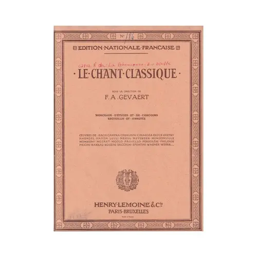Le Chant Classique N°186 - Air Bouffe Dans La Bohemienne