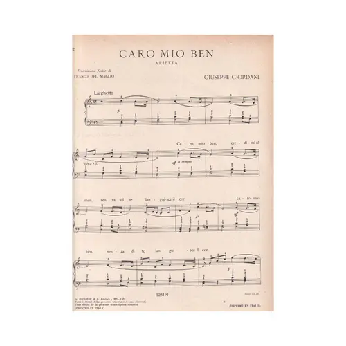 Caro Mio Ben - Arietta