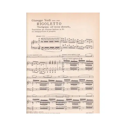 Rigoletto - Cortigiani, Vil Razza ..  (Edição Antiga)