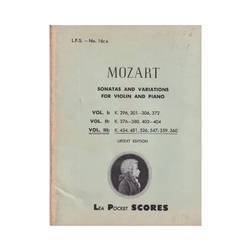 Sonatas and Variations for Violin and Piano - Vol III - Pocket Scores