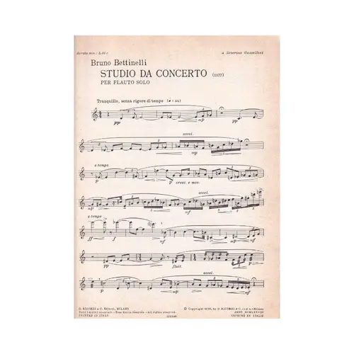 Studio Da Concerto Per Flauto Solo