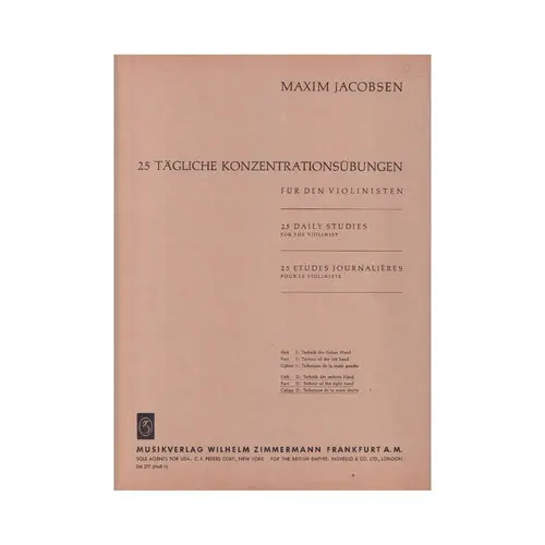 25 Daily Studies for the Violinist Part II - Technic of the right hand