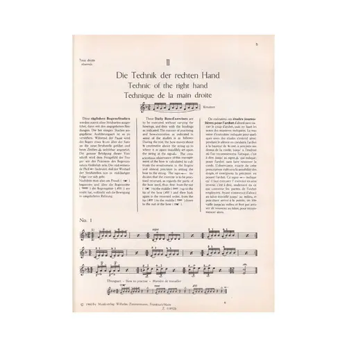 25 Daily Studies for the Violinist Part II - Technic of the right hand