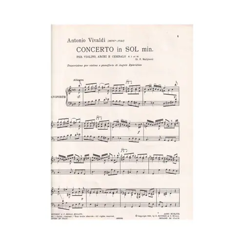 Concerto In Sol Min. F.I N.16