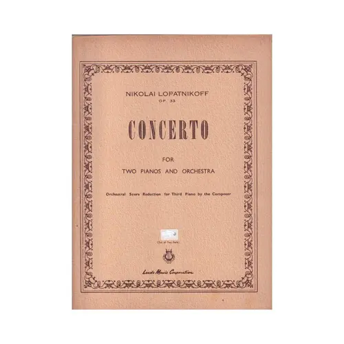 Concerto op.33 For Two Pianos and Orchestra - Piano Reduction