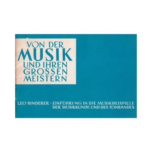 Von Der Musik Und Ihren Grossen Meistern  (Edição Antiga)