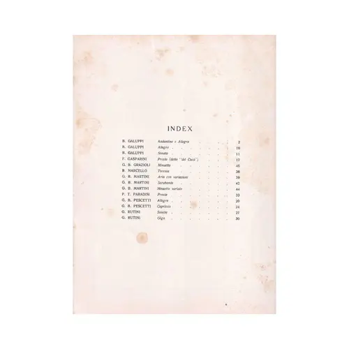 Clavecinistes Italiens du XVIIIe Siecle