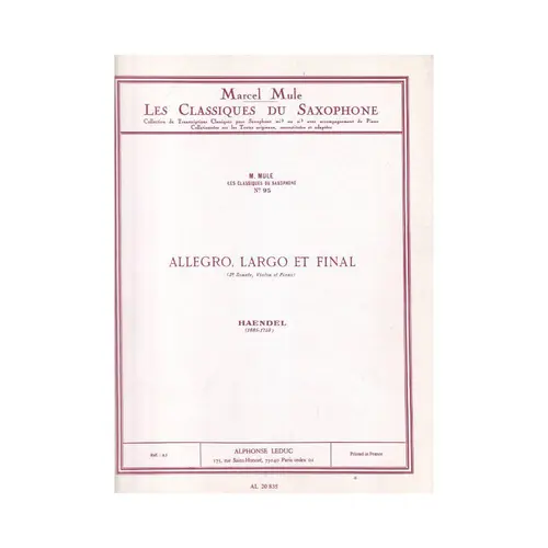 Allegro, Largo Et Final-3A Sonata