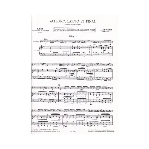 Allegro, Largo Et Final-3A Sonata