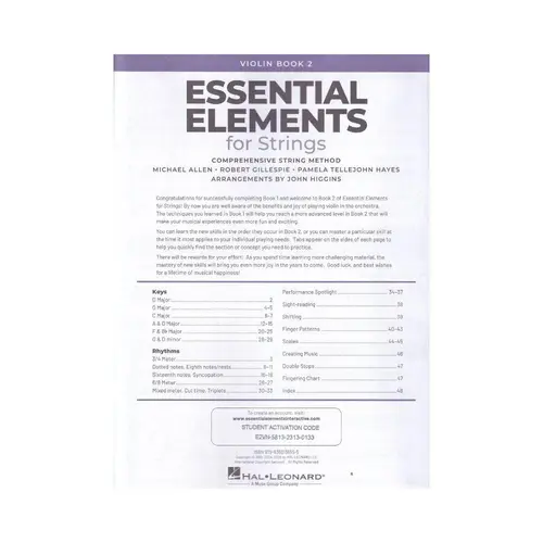 Essential Elements for Strings – Violin Book 2 with Online resources