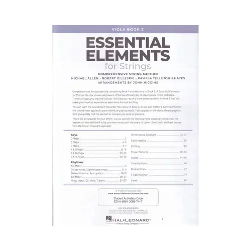 Essential Elements for Strings – Viola Book 2 with Online resources