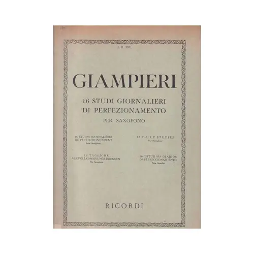 16 studi giornalieri di perfezionamento per saxofono