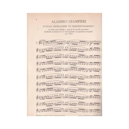 16 studi giornalieri di perfezionamento per saxofono