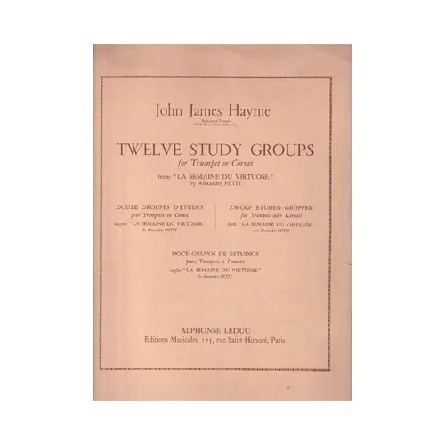 Twelve Study Grops For Trumpet Or Cornet