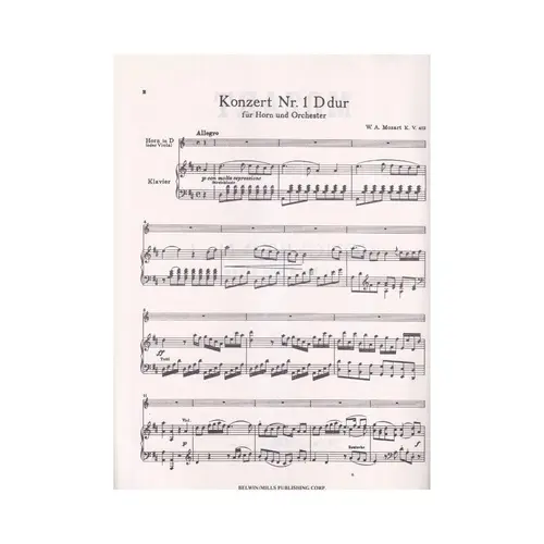 Horn Concerto No.1 KV 412 - horn and piano