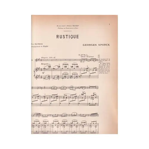 Rustique Pour Hautbois  (Edição Antiga)