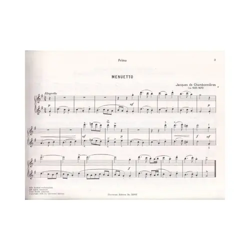 Musik aus alten Tagen for piano duet