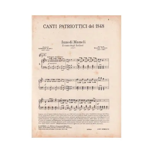 Canti Patriottici del 1848
