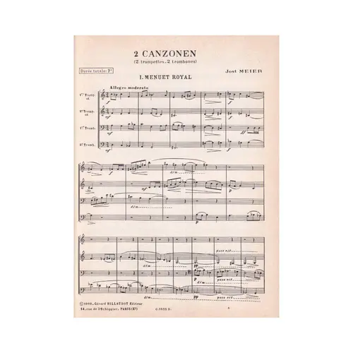 2 Canzonen (1963) Ensembles de cuivres Brass ensembles n. 4