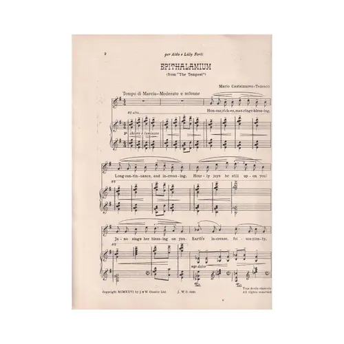 Shakespeare Songs - vol. XII Epithalamium