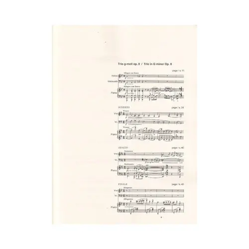 Trio Op. 8 for Piano, Violin and Cello